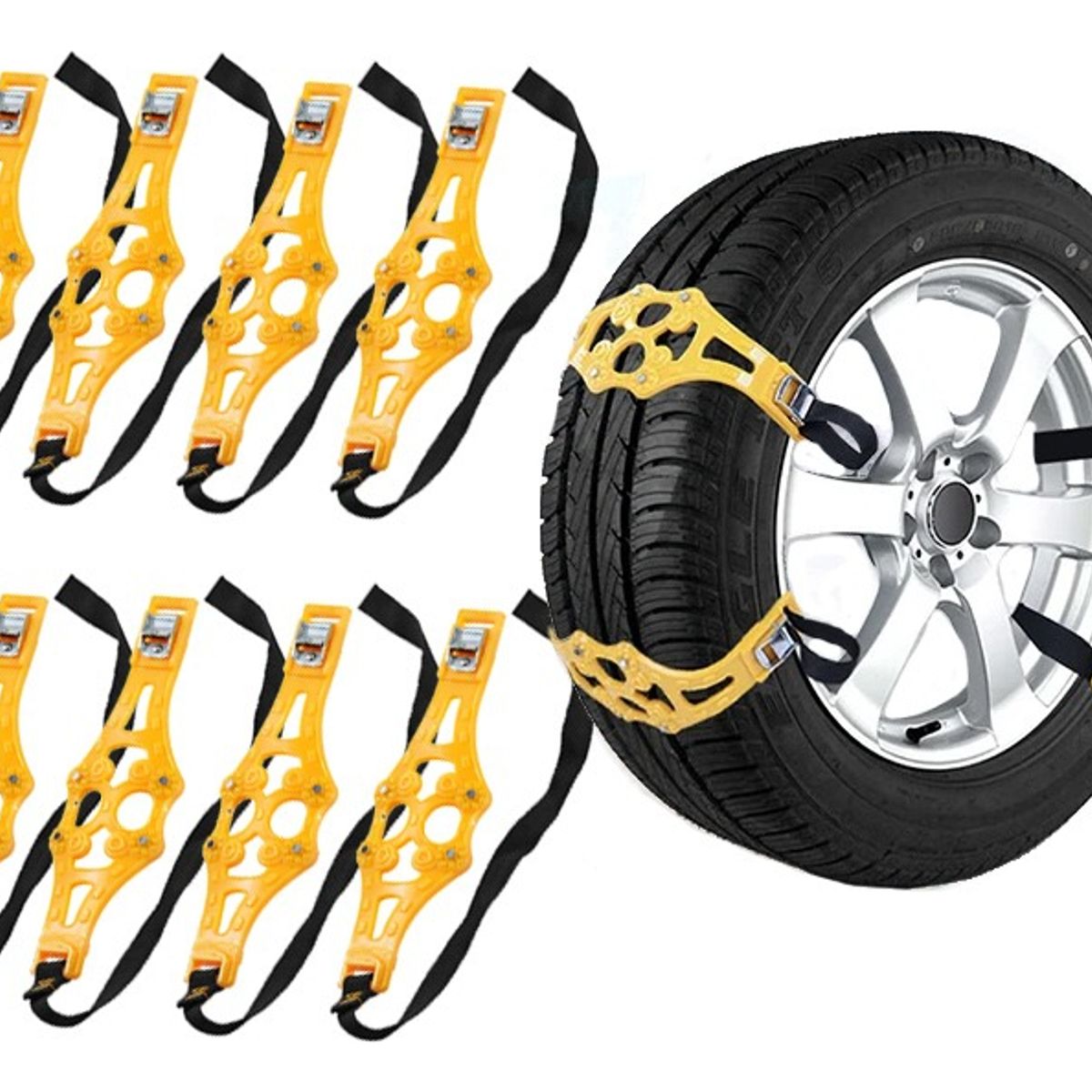 GENERICO - X8 Cadenas Plasticas Para Nieve Y Hielo Fácil Montaje