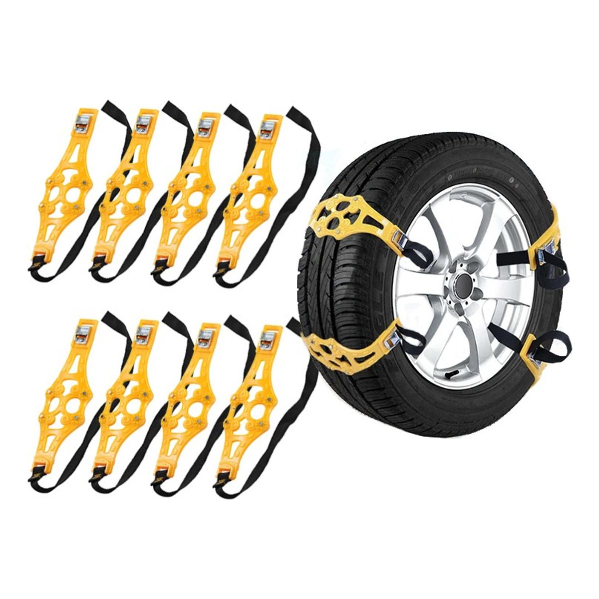 GENERICO - X8 Cadenas Plasticas Para Nieve Y Hielo Fácil Montaje