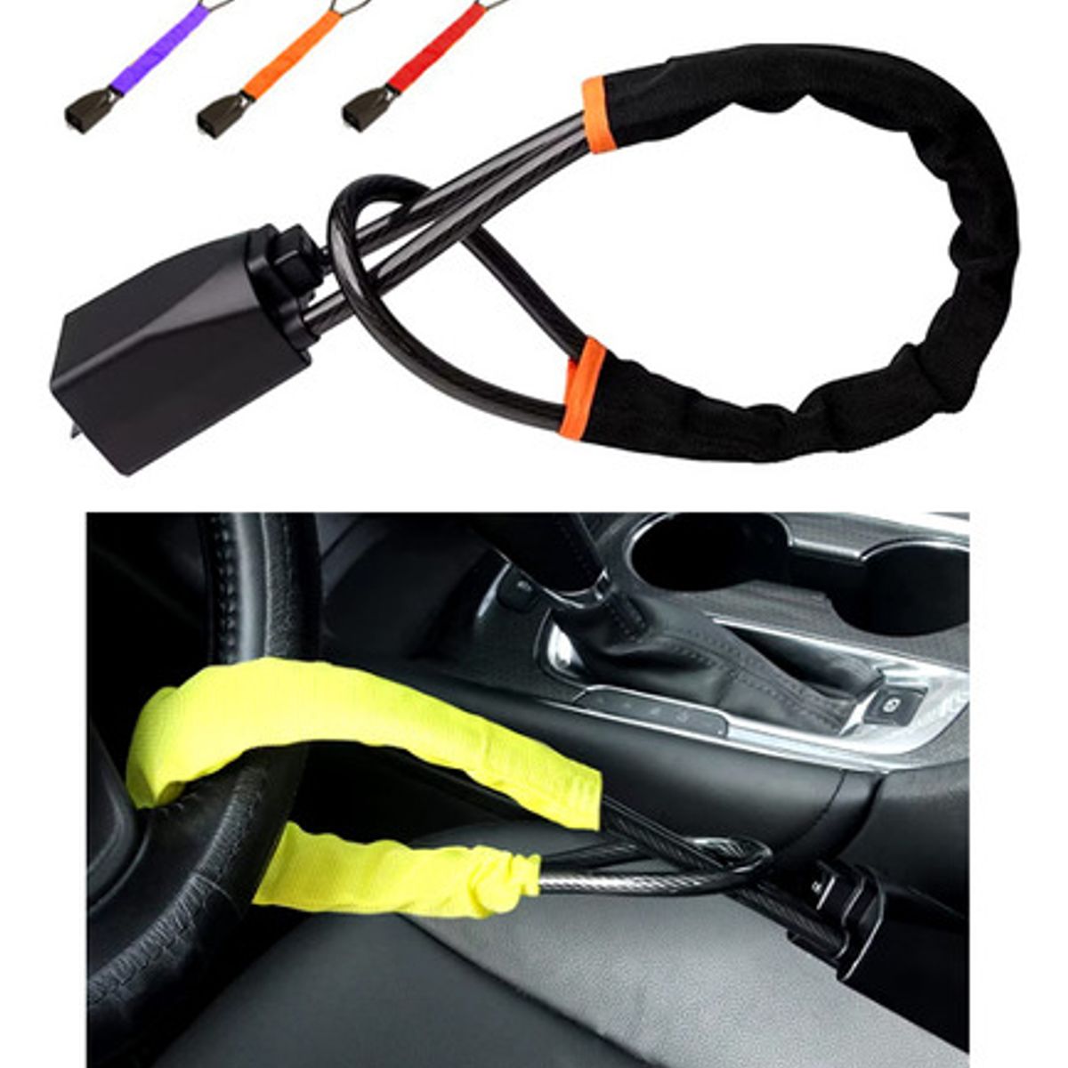 GENERICO - Traba Volante Cinturon Universal Antirrobo Auto