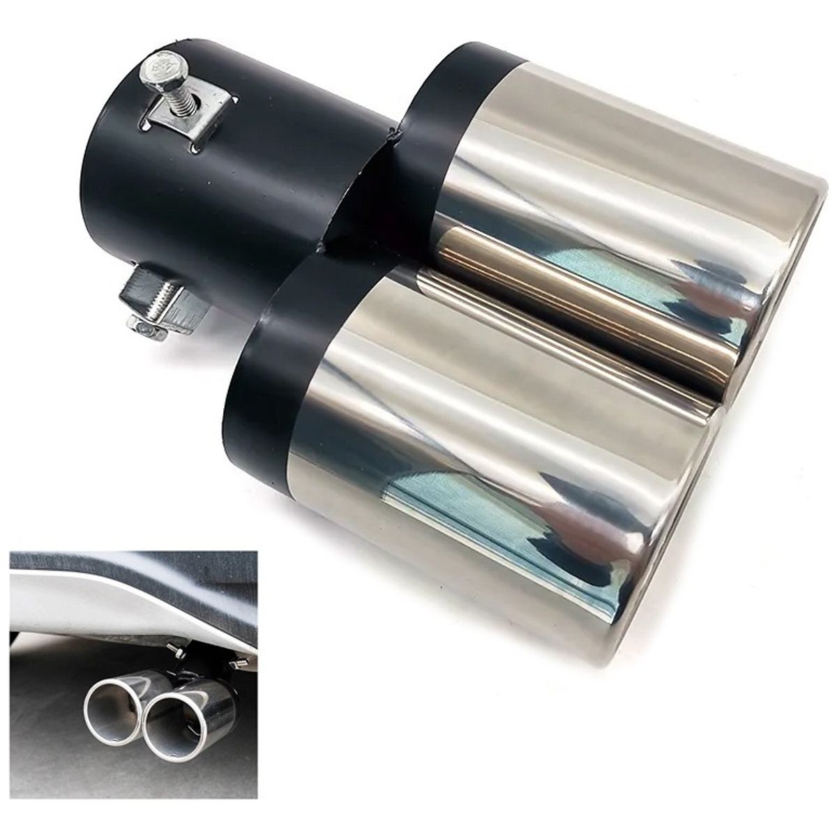 GENERICO - Cola De Escape Doble Universal Para Auto