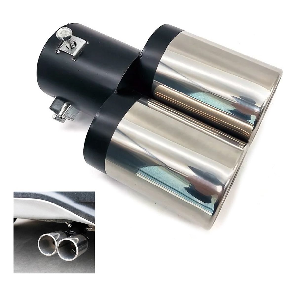 GENERICO - Cola De Escape Doble Universal Para Auto