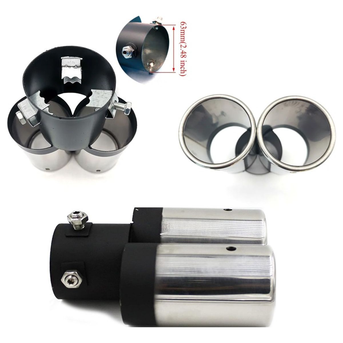 GENERICO - Cola De Escape Doble Universal Para Auto