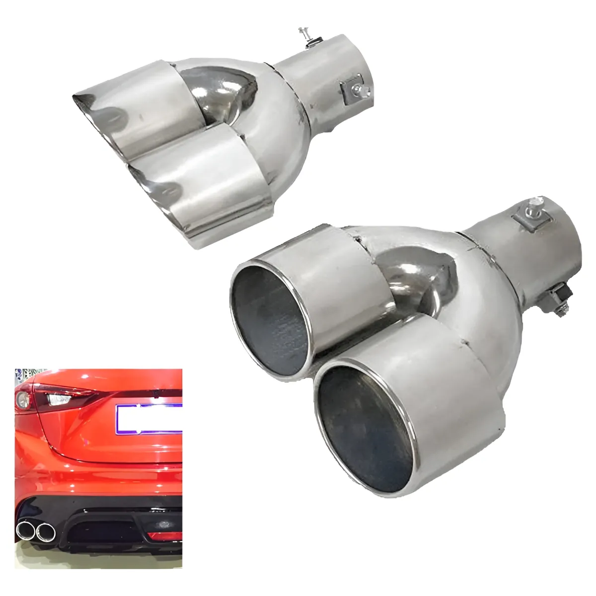 Cola De Escape Doble Universal Para Auto, marca GENERICO - Foto Principal