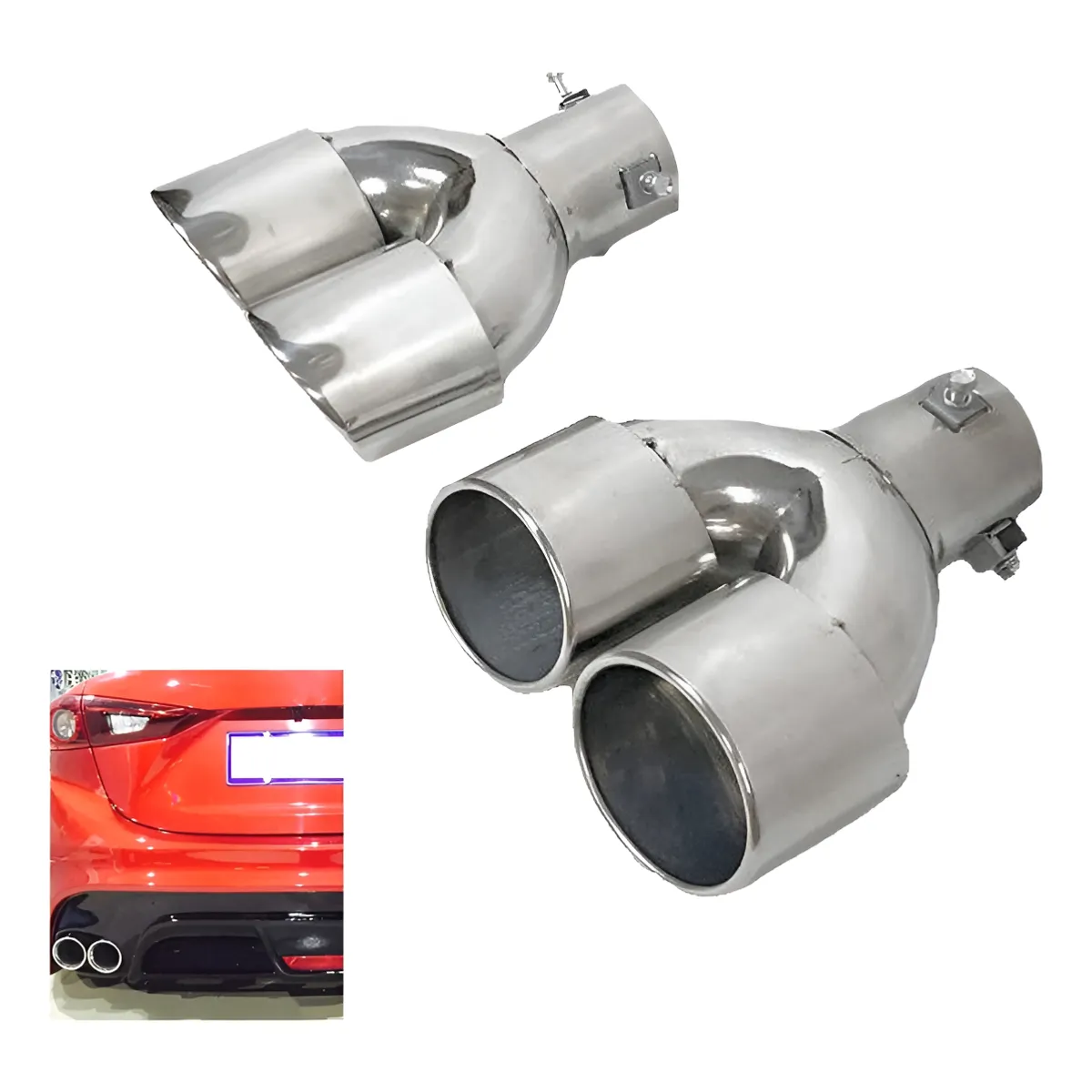 Cola De Escape Doble Universal Para Auto, marca GENERICO - Foto Principal