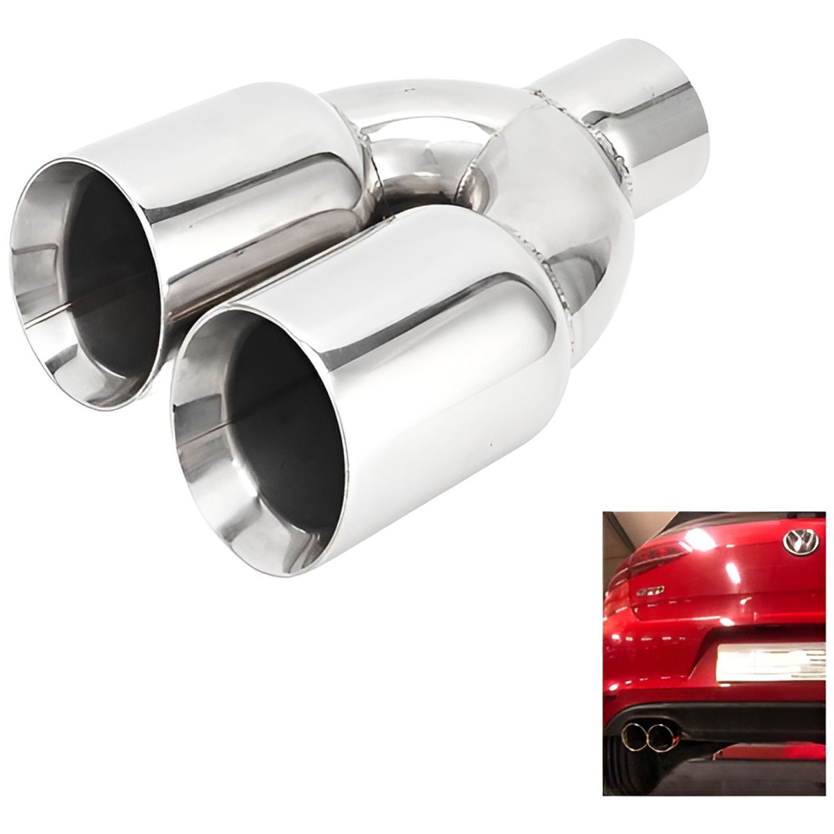 GENERICO - Cola De Escape Doble Universal Para Auto