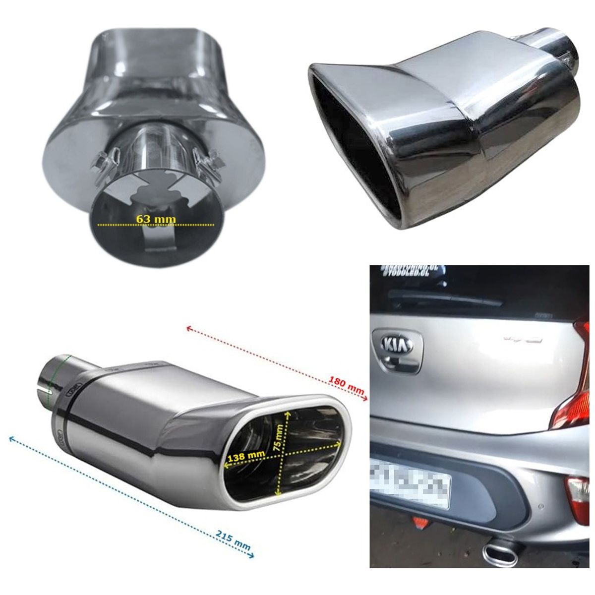 GENERICO - Cola De Escape Universal Para Auto