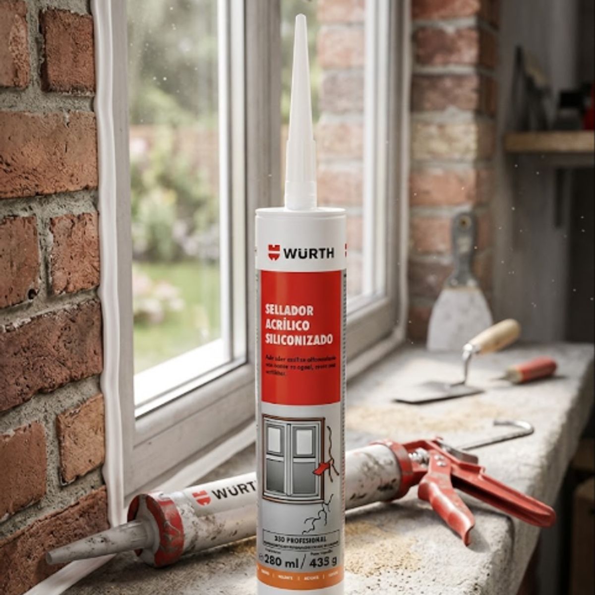 WURTH - Silicona Acrílica Siliconizado blanca 280 ml. Wurth