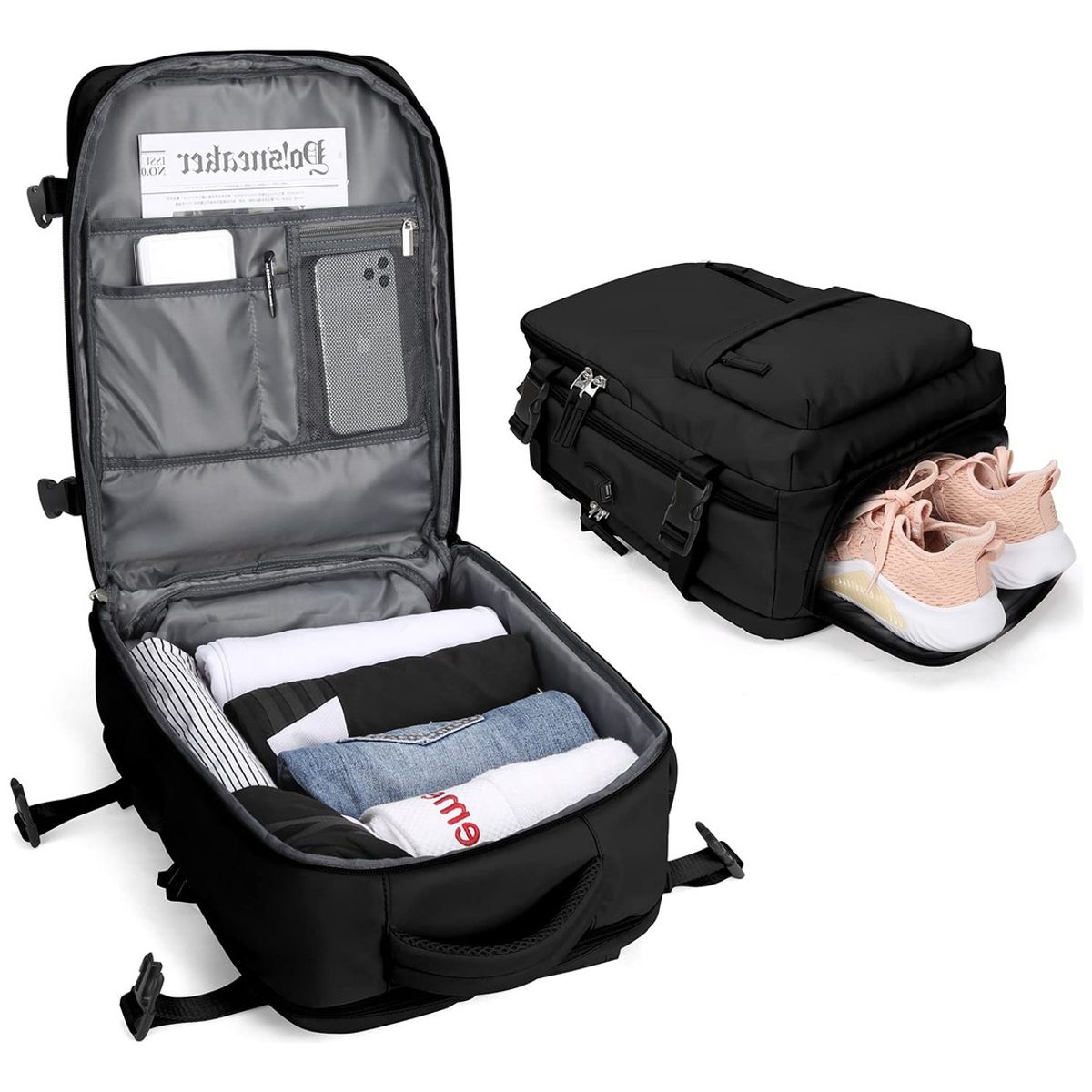 U BUY - Mochila De Viaje Grande Multifuncional negro