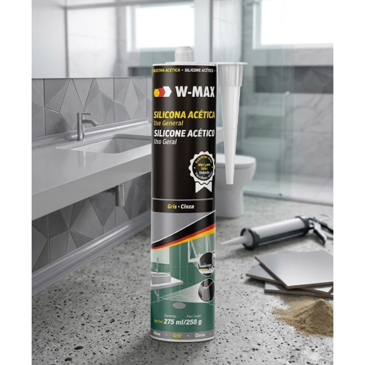 WURTH - Silicona Acética Anti-hongos blanca 280 Ml. W-Max by Wurth