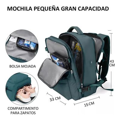 Imagen 2 del producto Mochila Viaje Genérica Large Travel Backpack verde 40l