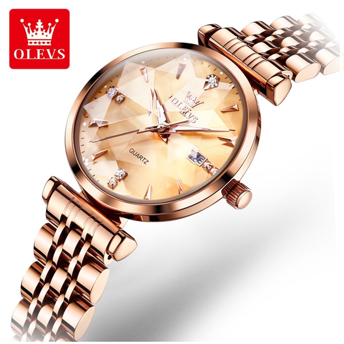 STARTECHOFFICE - Reloj de Cuarzo para Mujer con Esfera Dorada Pulida