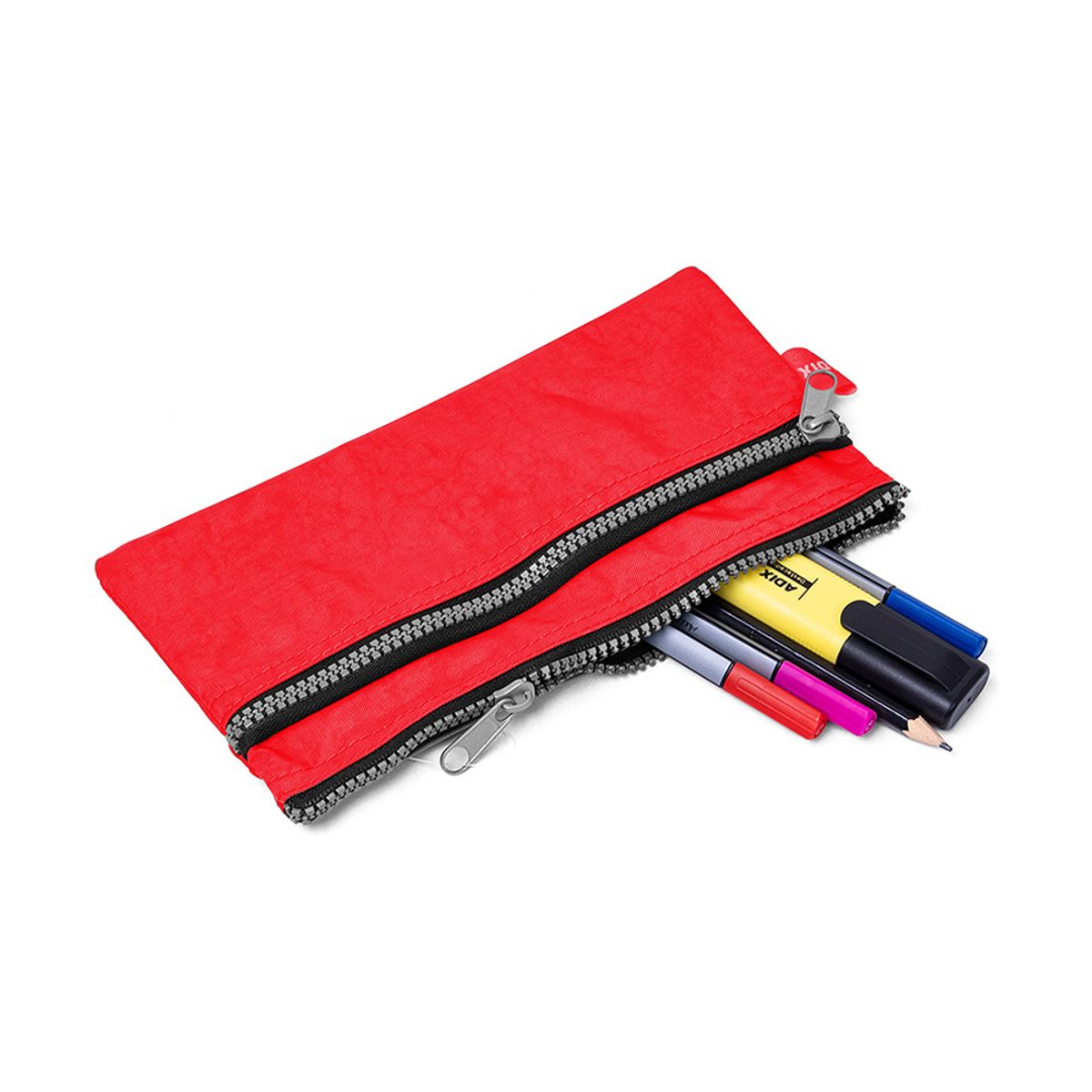 ADIX - Estuche Escolar Doble Cierre Rojo 22x12cm Adix