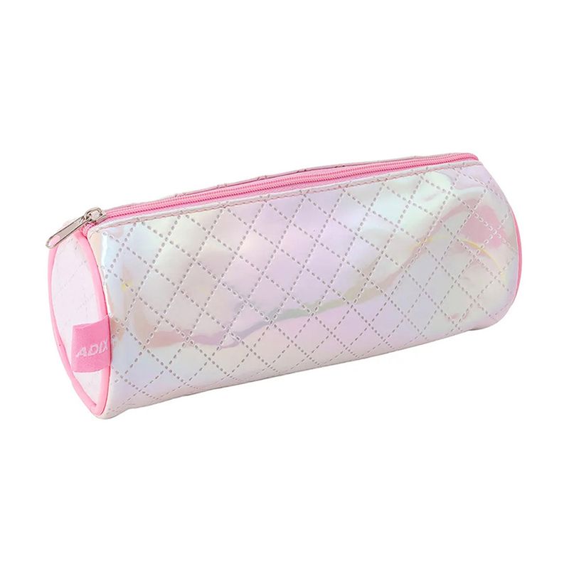 ADIX - Estuche Escolar Tornasol BlancoRosa 21x8cm  Adix