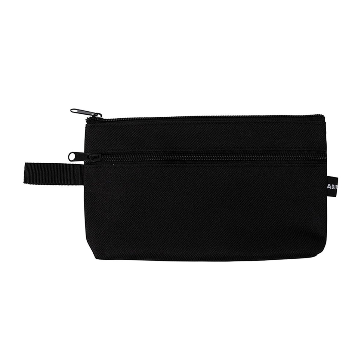 ADIX - Estuche Escolar Doble Cierre Negro 24x14cm Adix