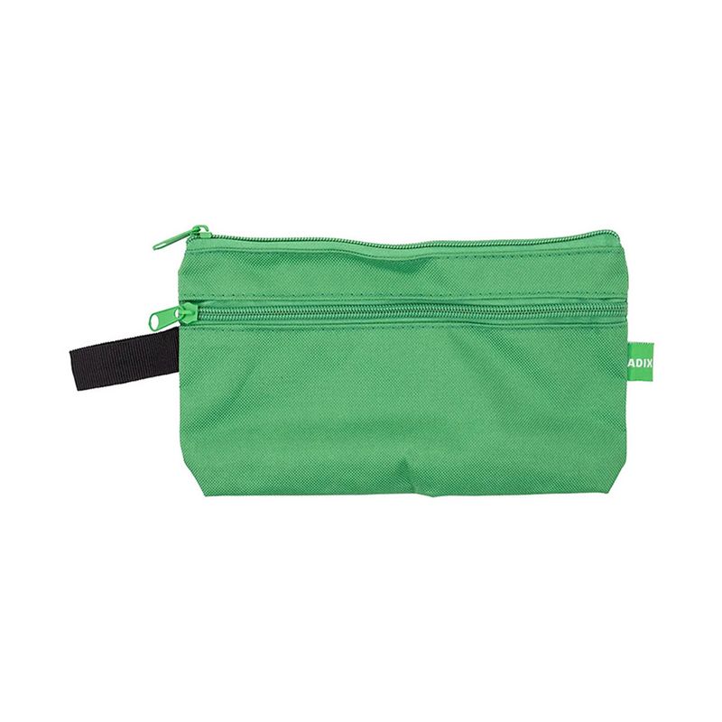ADIX - Estuche Escolar Doble Cierre Verde 24x14cm Adix