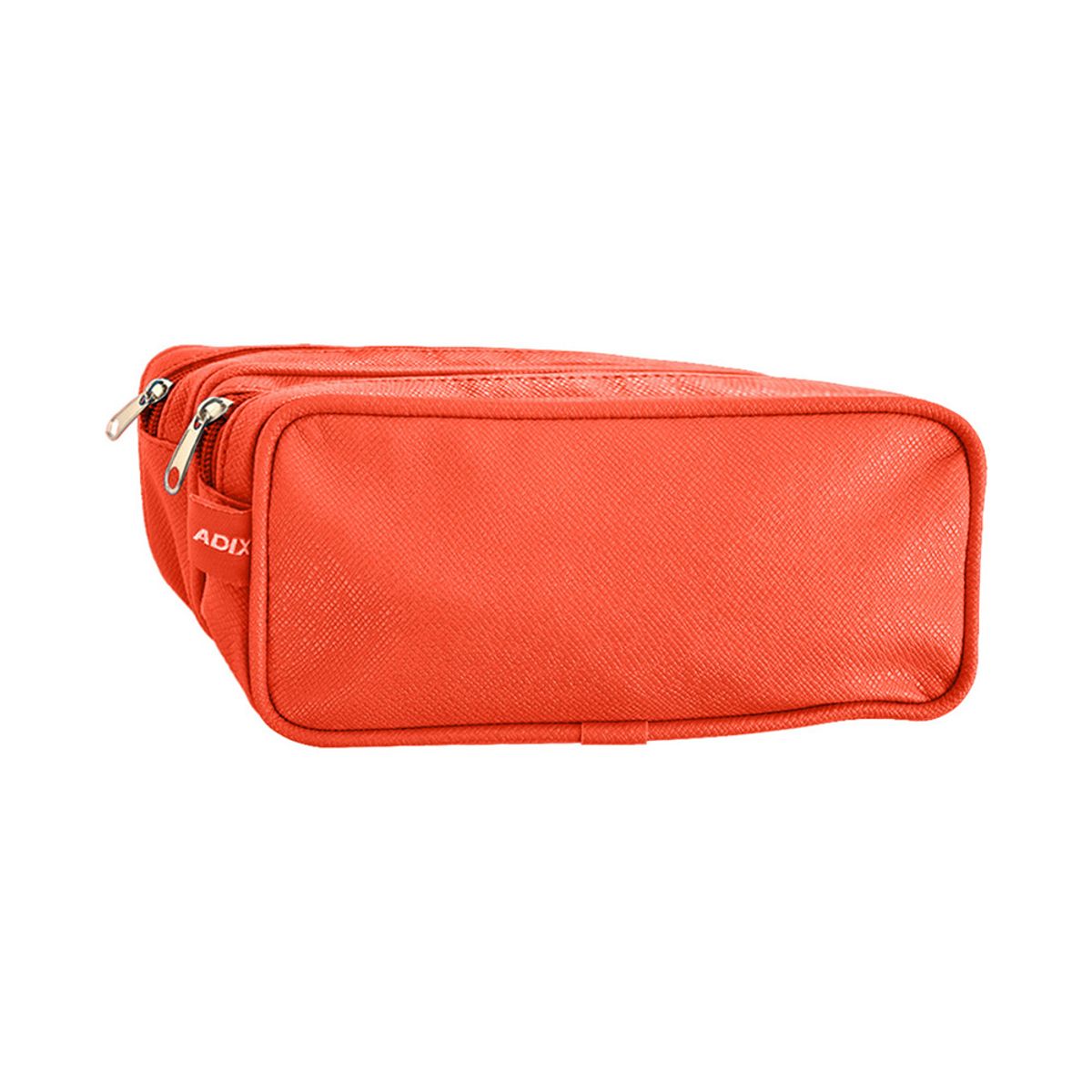 ADIX - Estuche Escolar Doble Cierre Naranjo 24x13 cm Adix
