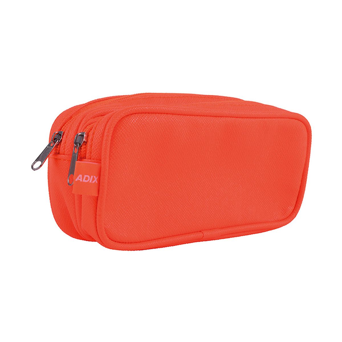 ADIX - Estuche Escolar Doble Cierre Naranjo 24x13 cm Adix