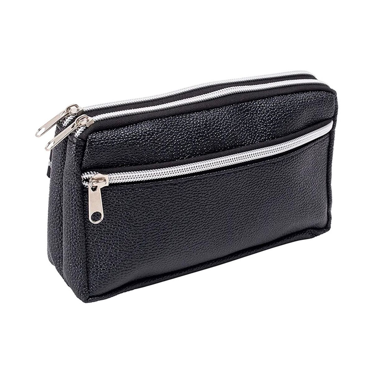 ADIX - Estuche Escolar Triple Cierre Negro 23x10cm Adix