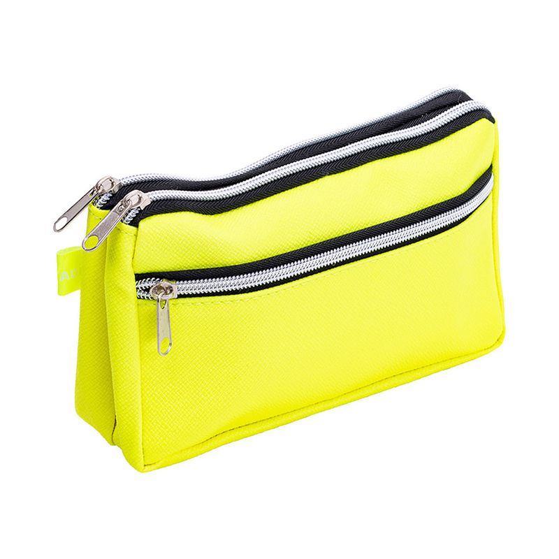 ADIX - Estuche Escolar Triple Cierre Amarillo 23x10cm Adix