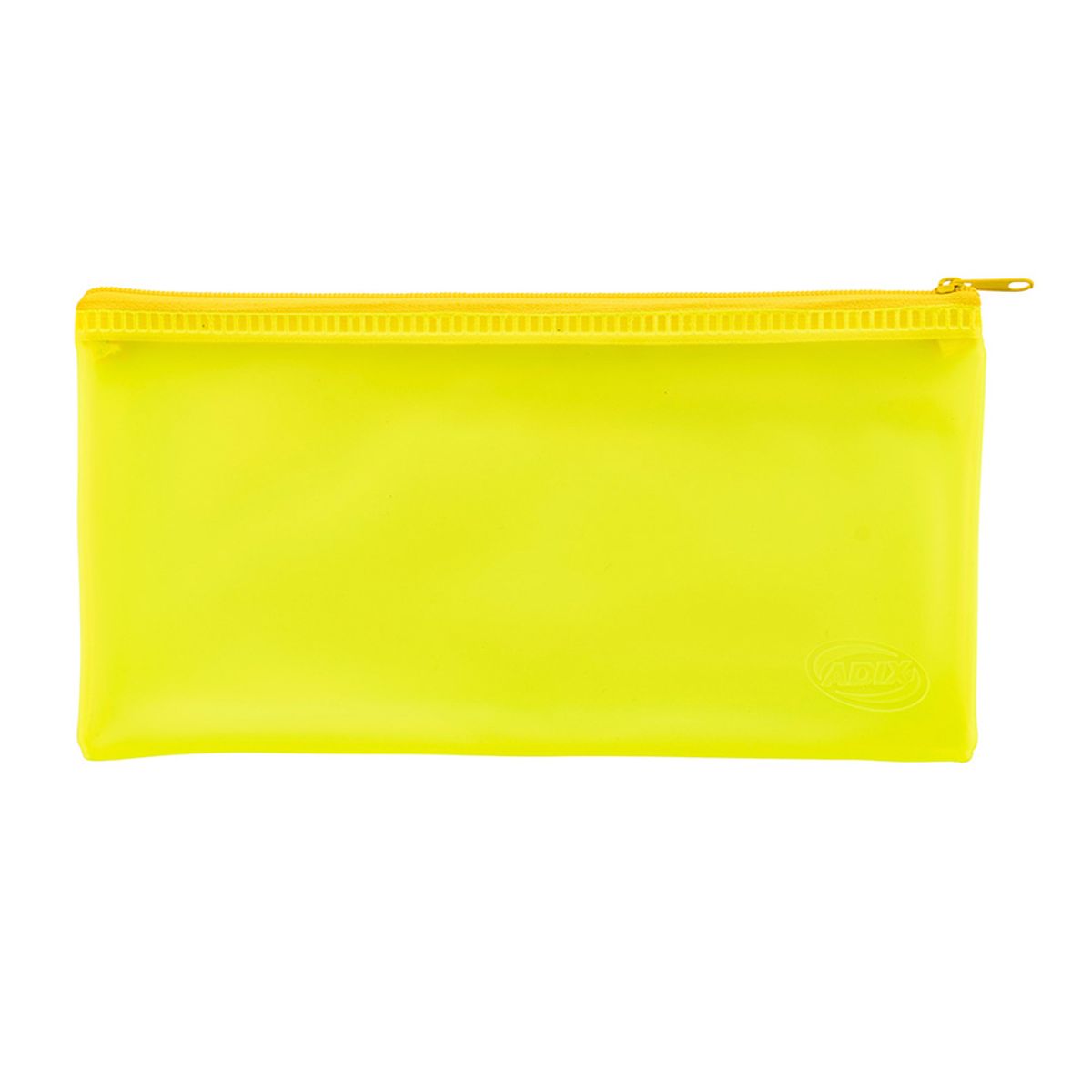 ADIX - Estuche Escolar PVC Translúcido Amarillo 22x11cm Adix
