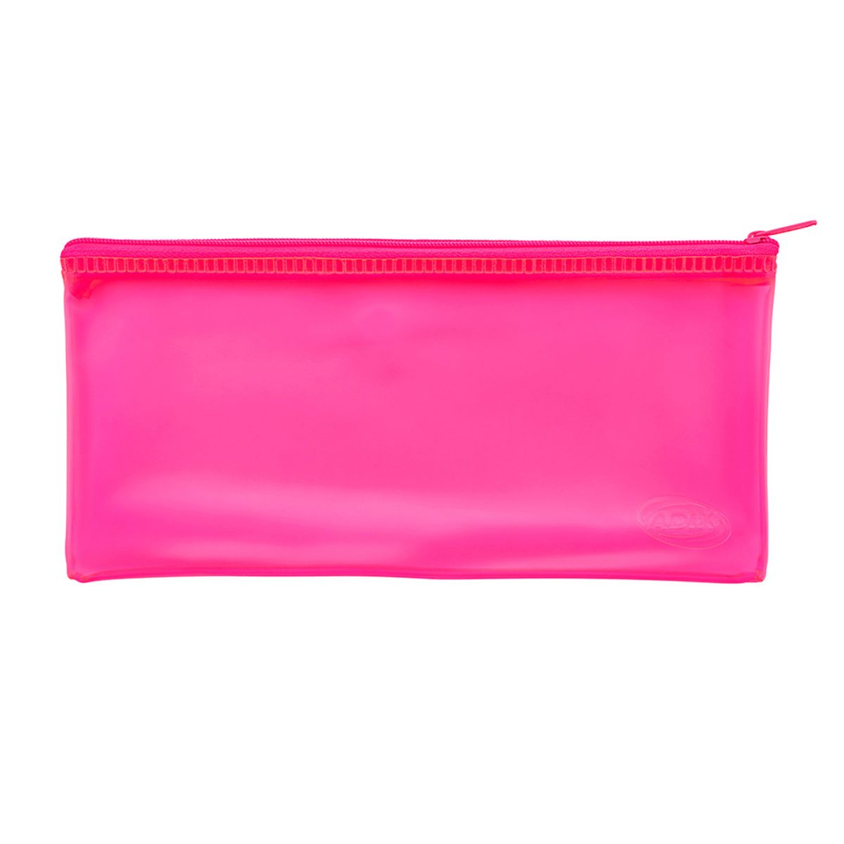 ADIX - Estuche Escolar PVC Translúcido Rosado 22x11cm Adix