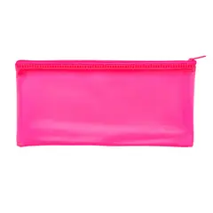 ADIX - Estuche Escolar PVC Translúcido Rosado 22x11cm