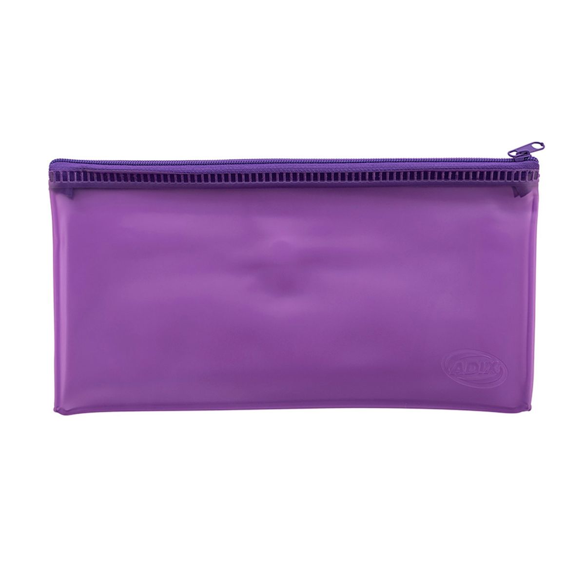 ADIX - Estuche Escolar PVC Translúcido Violeta 22x11cm Adix