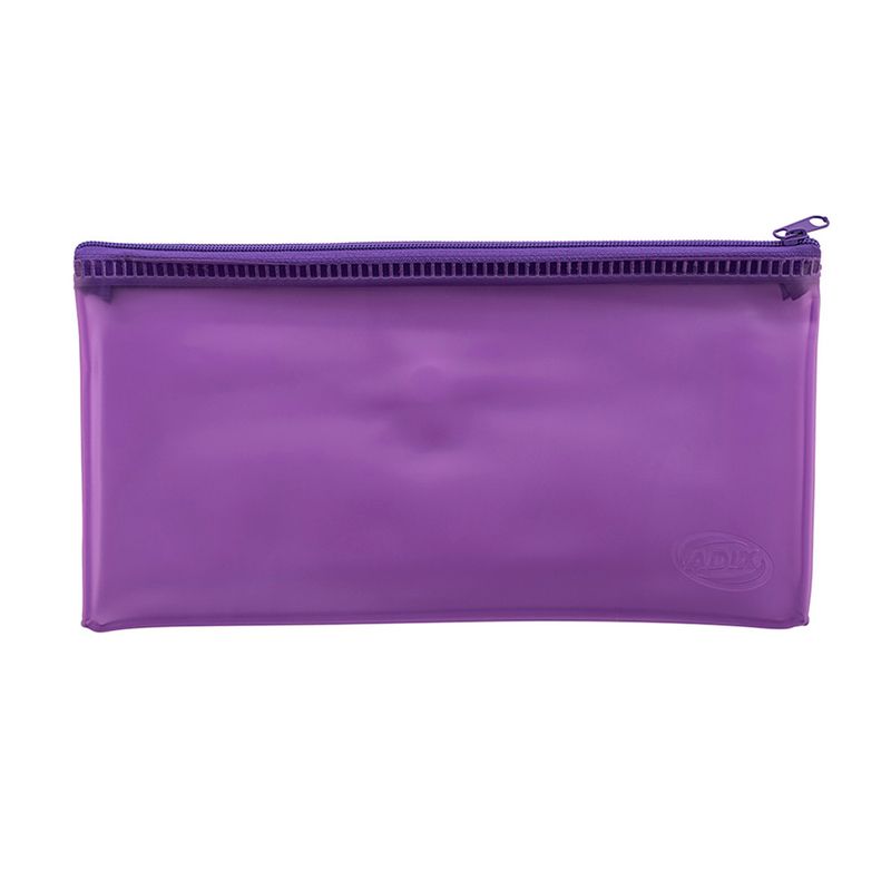 ADIX - Estuche Escolar PVC Translúcido Violeta 22x11cm Adix