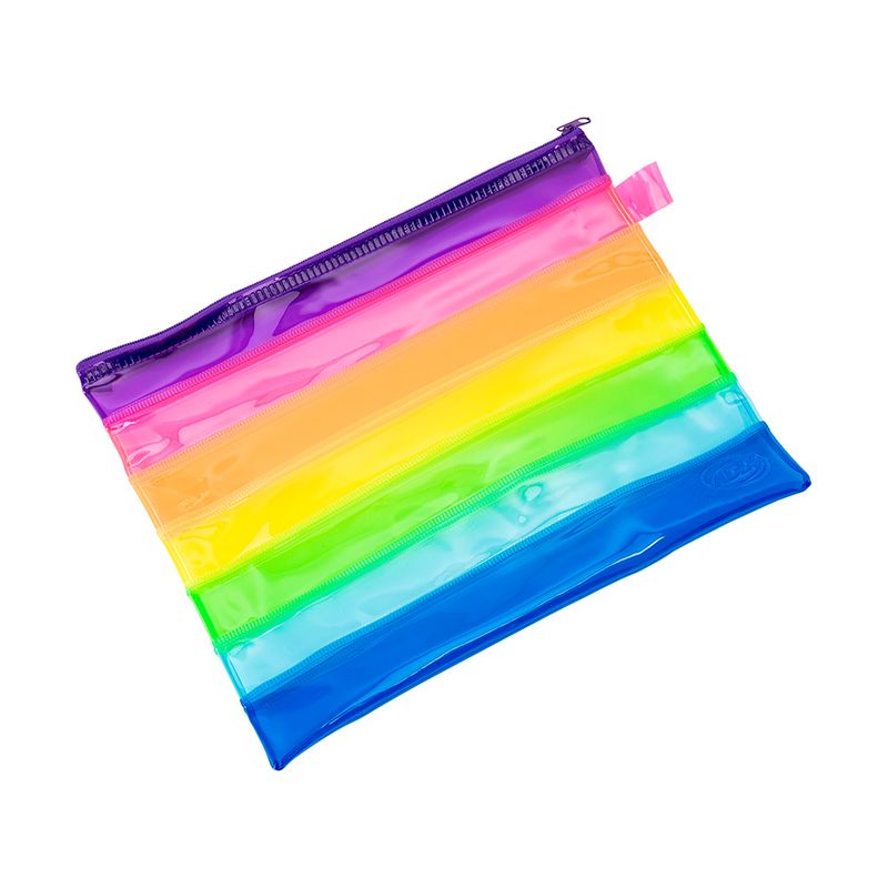 ADIX - Estuche Escolar PVC Translúcido Multicolor 24x19cm Adix