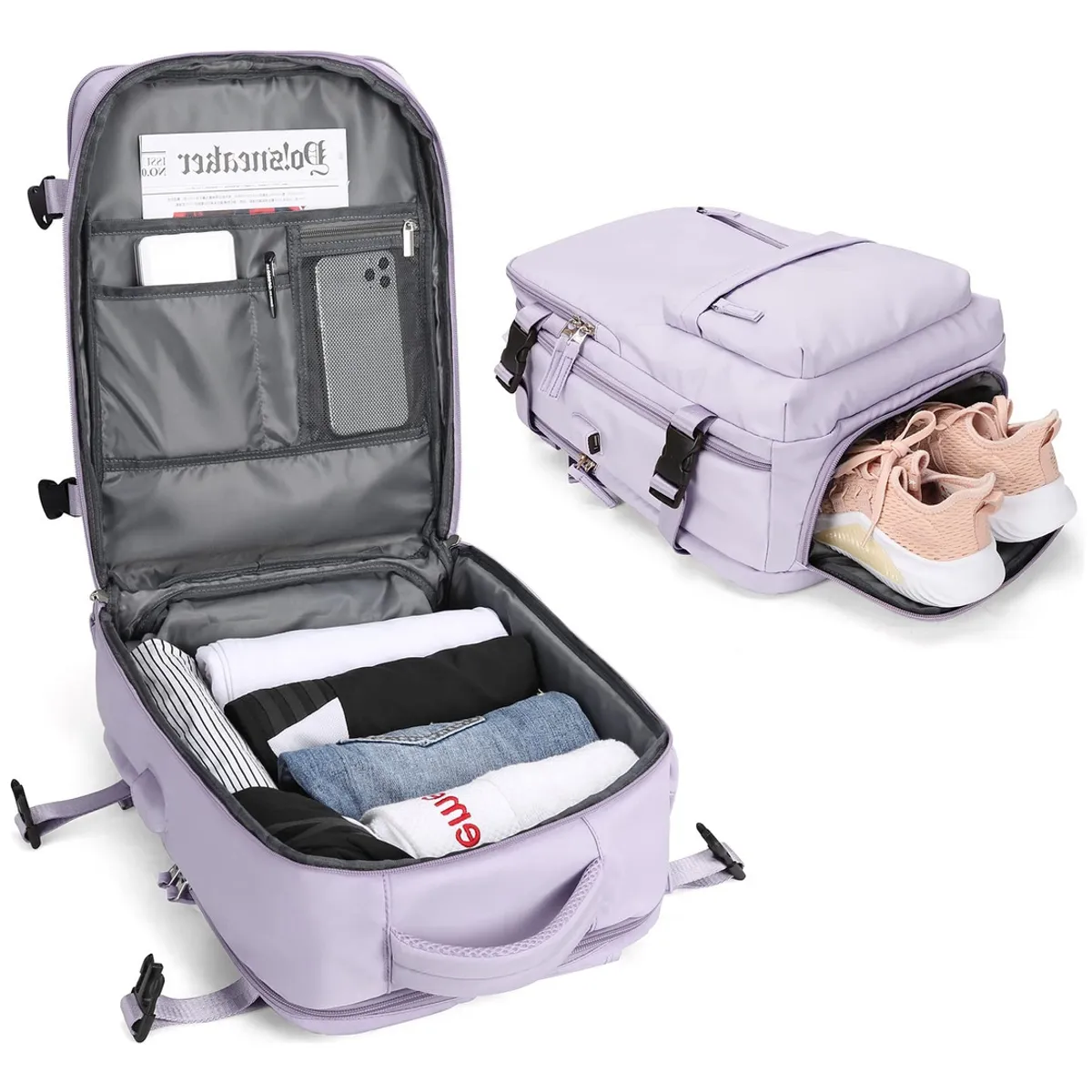 U BUY - Mochila Viaje Genérica Large Travel Backpack Violeta