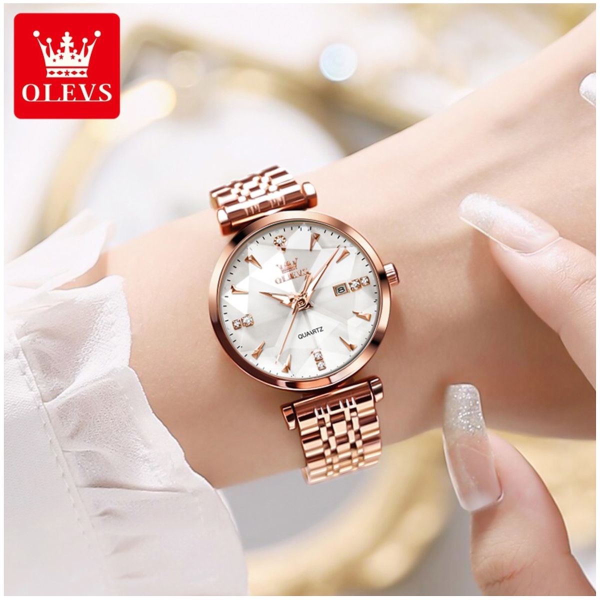 STARTECHOFFICE - Reloj de Cuarzo para Mujer con Esfera Blanca Minimalista