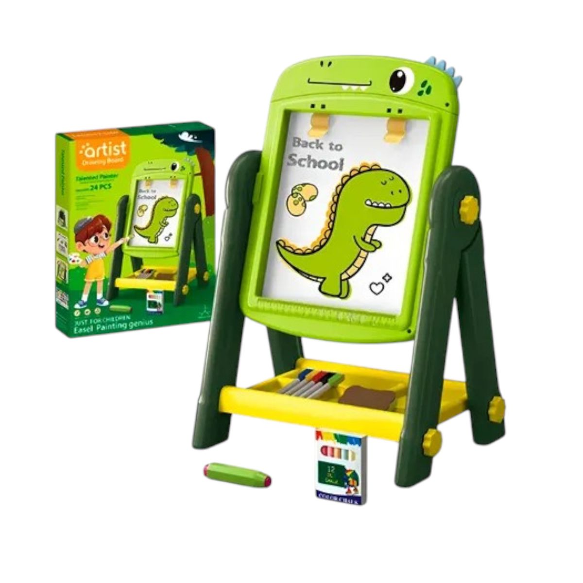 GENERICO - Pizarra de Dibujo Infantil 2 en 1 360° + Accesorios