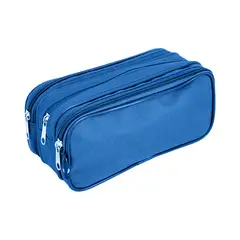 ADIX - Estuche Escolar Triple Cierre Azul 22x12cm