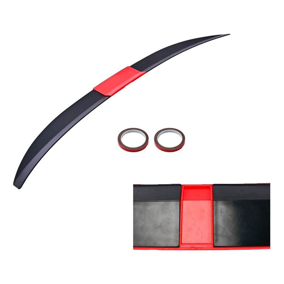 GENERICO - Aleron Lip Spoiler Universal Negro Mate + Rojo