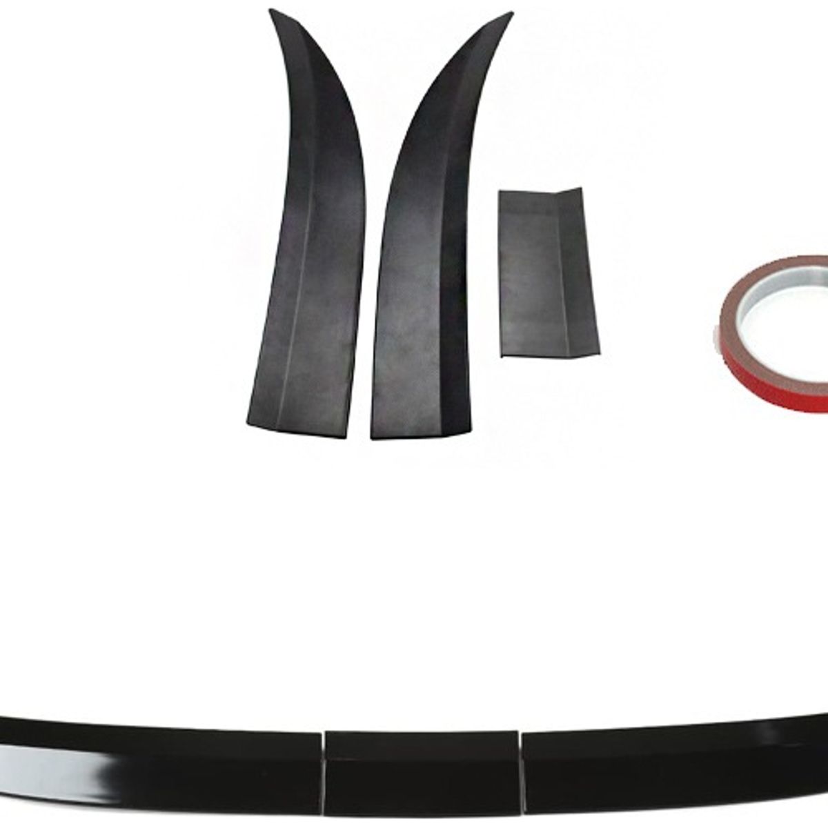GENERICO - Aleron Lip Spoiler Universal Negro Brillante + Rojonegro