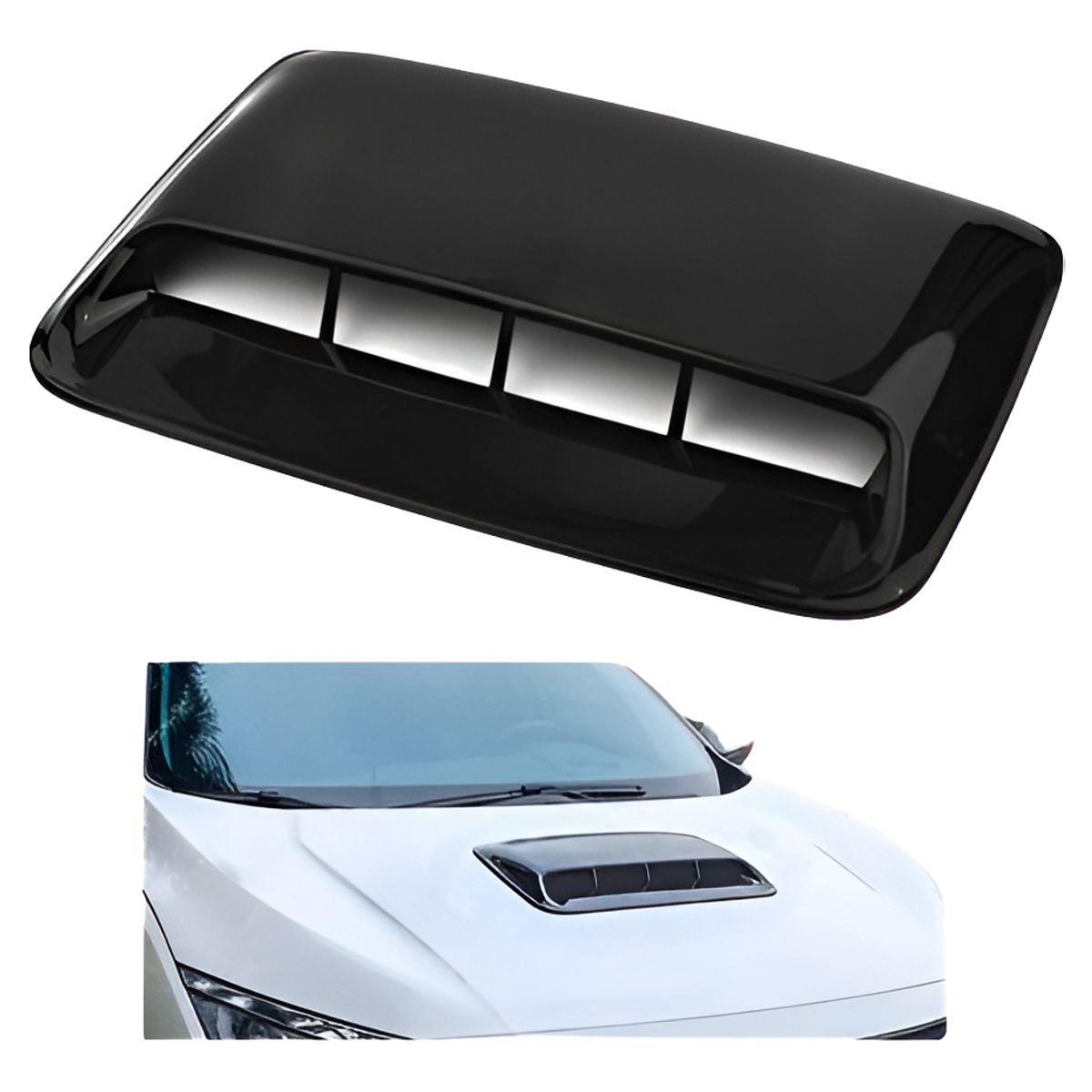 GENERICO - Toma De Aire Para Capot Auto Tuning Universal Negro Brillant
