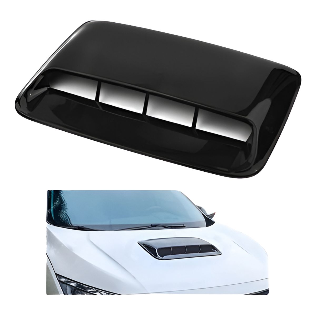 GENERICO - Toma De Aire Para Capot Auto Tuning Universal Negro Brillant