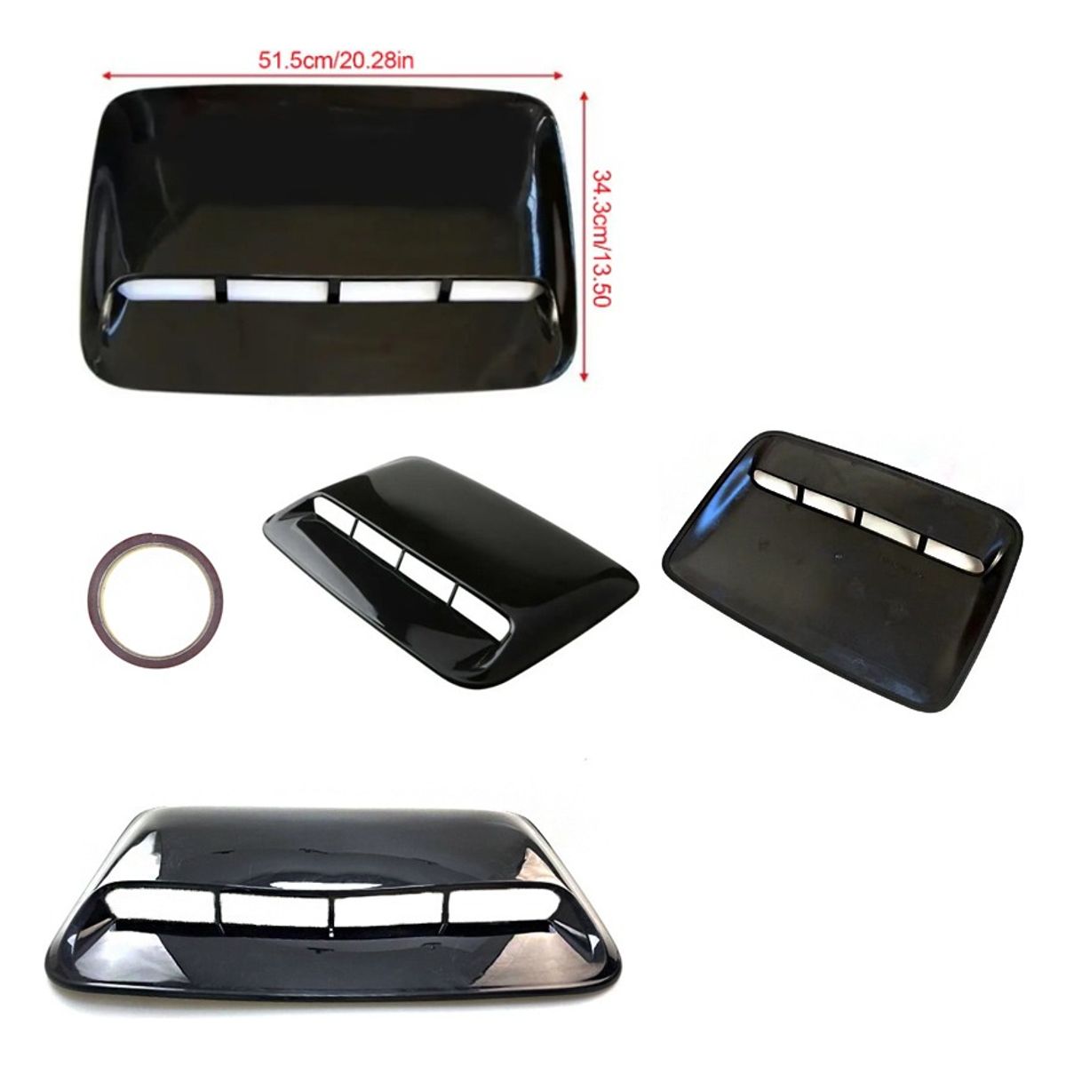 GENERICO - Toma De Aire Para Capot Auto Tuning Universal Negro Brillant