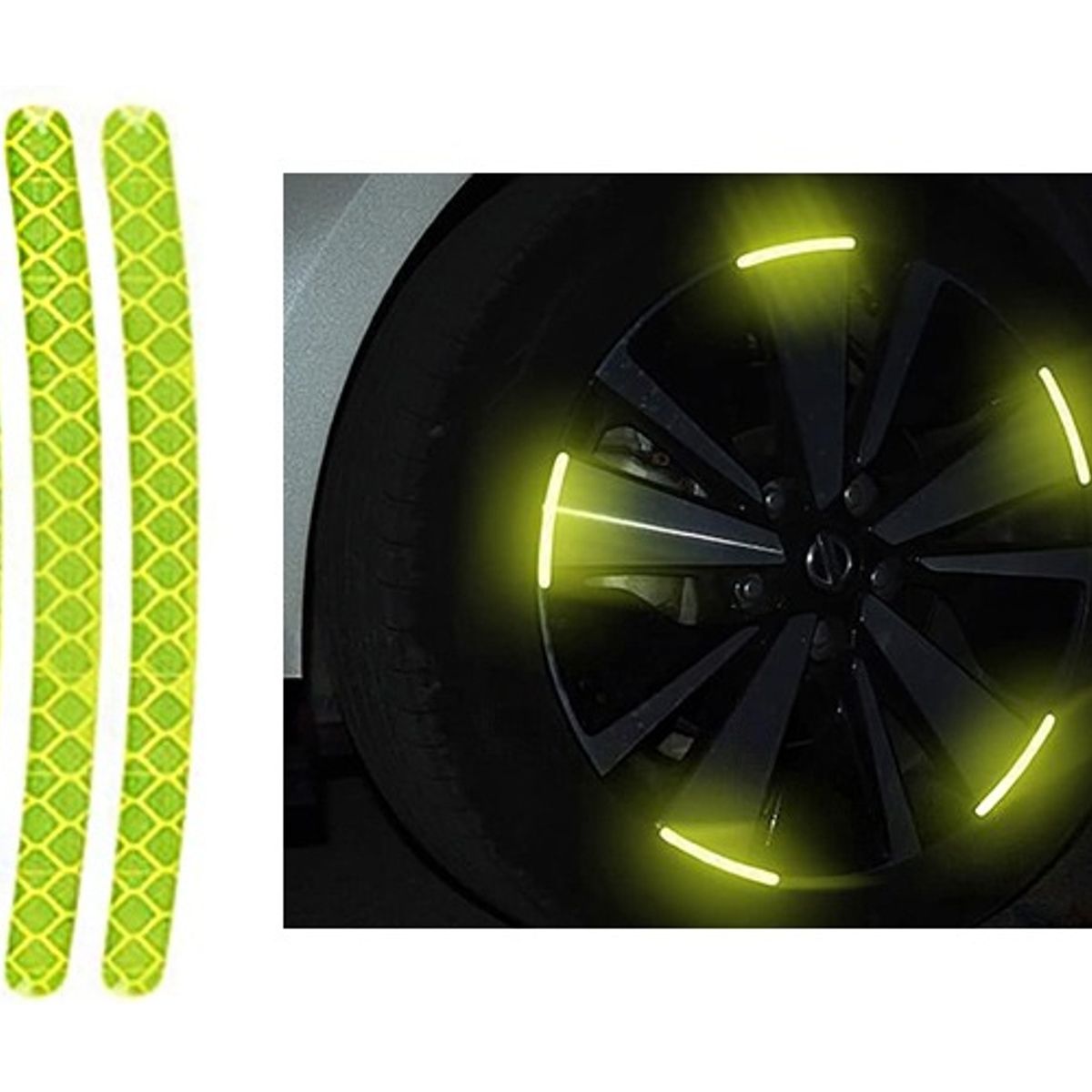 GENERICO - Pegatinas Reflectantes X14 Para Llantas Auto Moto Bicicleta