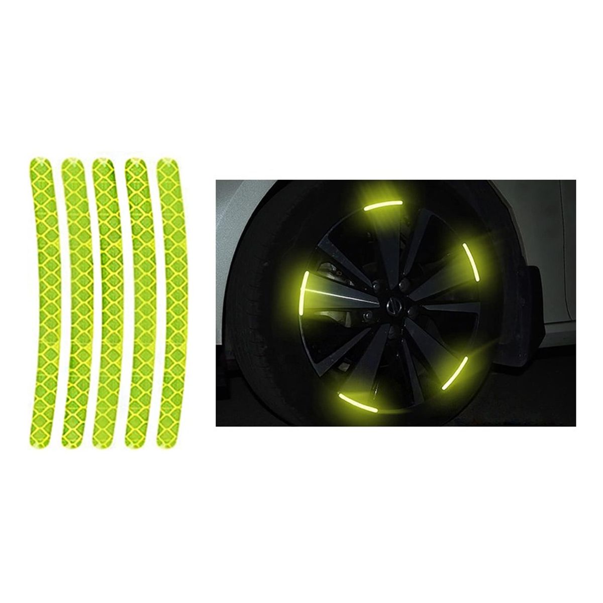 GENERICO - Pegatinas Reflectantes X14 Para Llantas Auto Moto Bicicleta