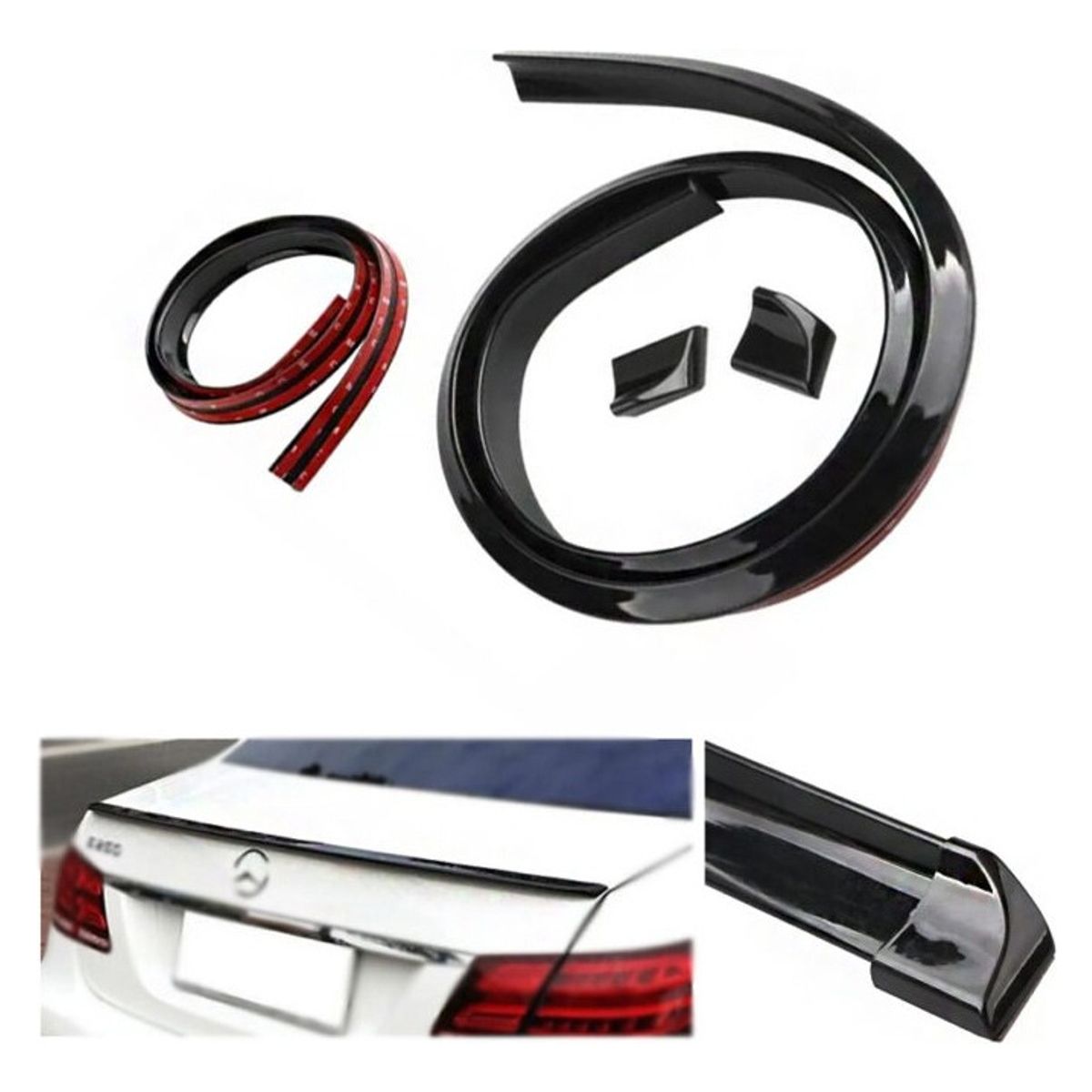 GENERICO - Alerón Lip Spoiler Negro Maleta Auto