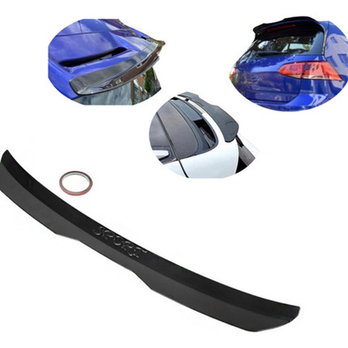 GENERICO - Aleron Lip Spoiler Techo Negro Mate 99cm Auto