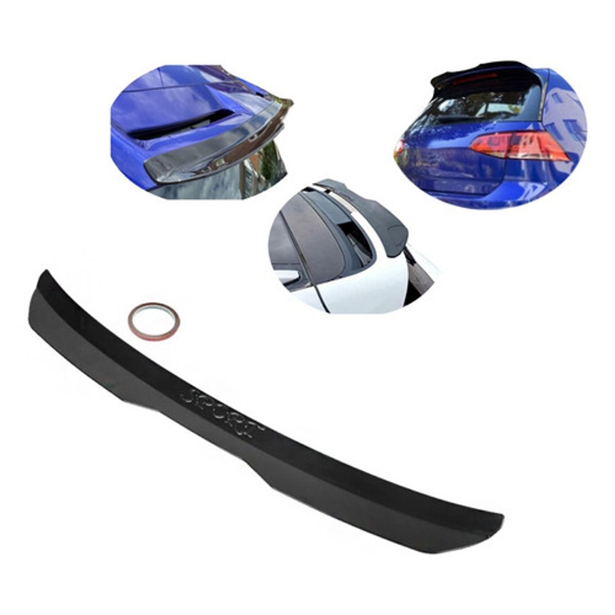 GENERICO - Aleron Lip Spoiler Techo Negro Mate 99cm Auto