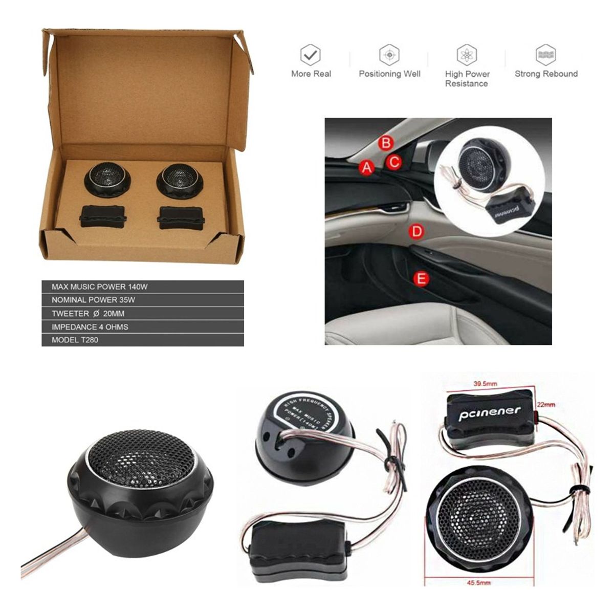 GENERICO - X2 Tweeter Parlante Optimizador Sonido 140w  89db