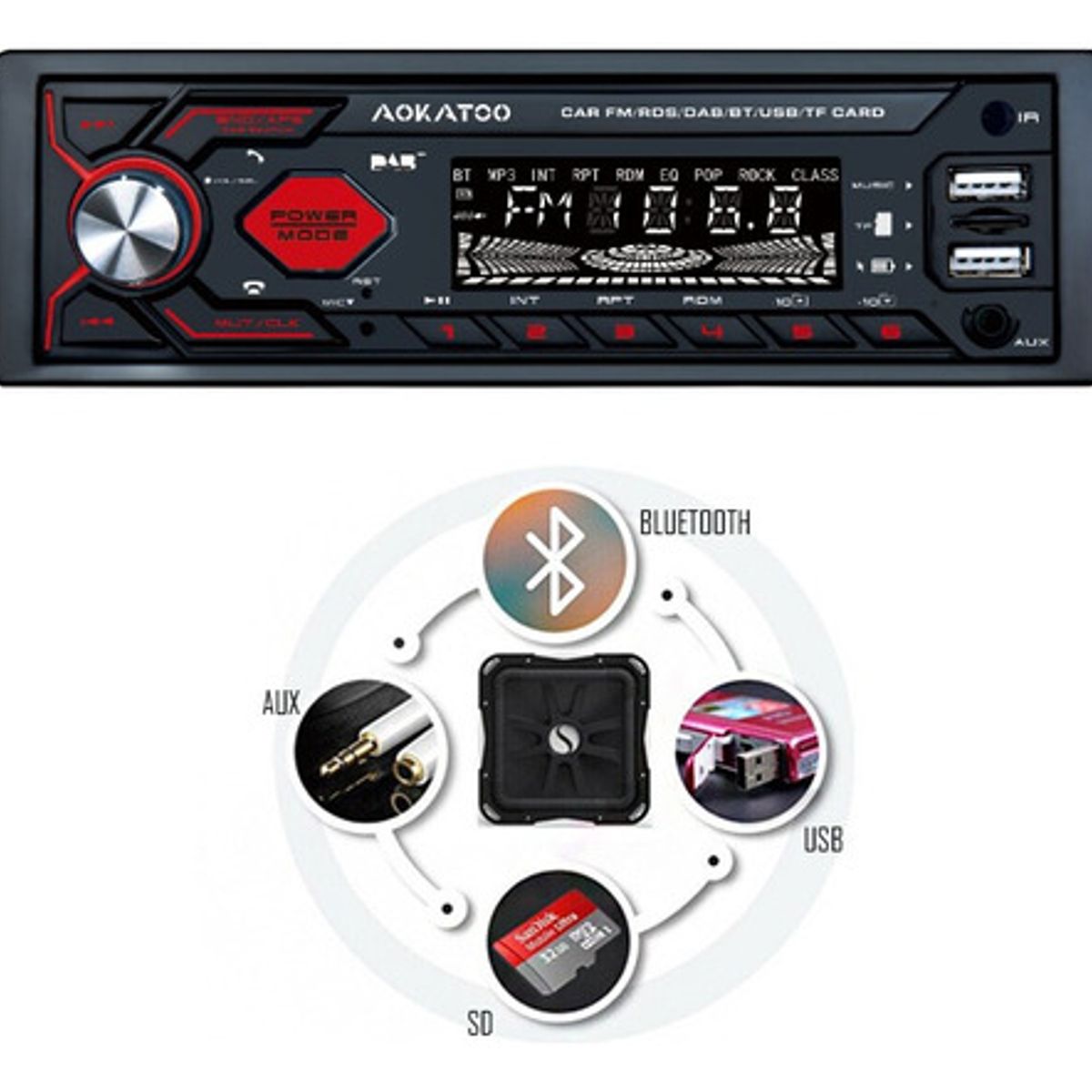 GENERICO - Radio De Auto Mp3 Usb Bluetooth Sd Aux - 50w