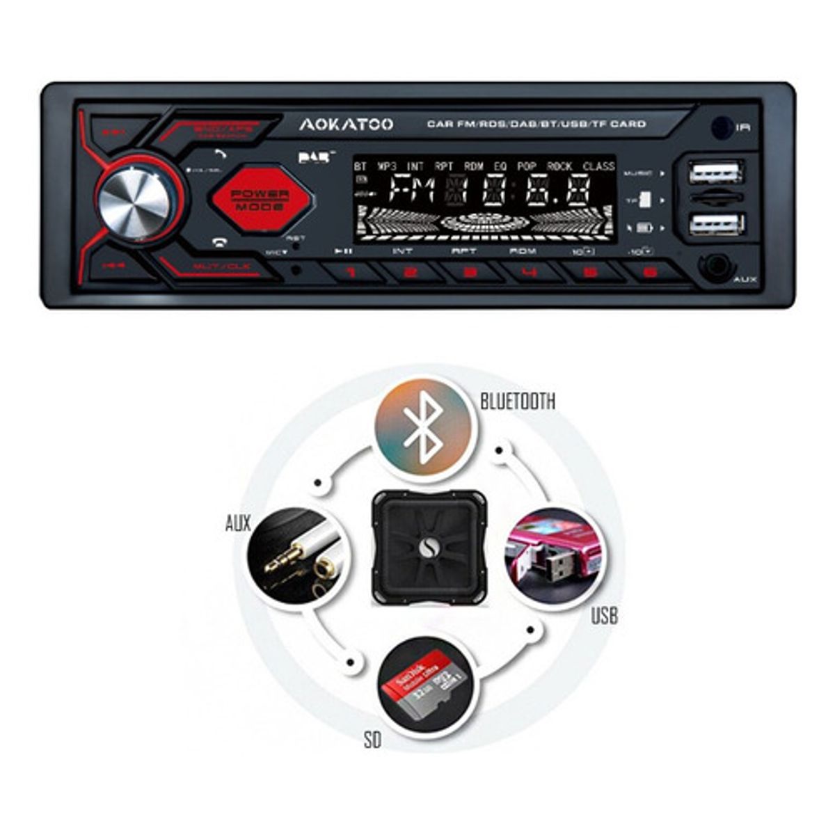 GENERICO - Radio De Auto Mp3 Usb Bluetooth Sd Aux - 50w