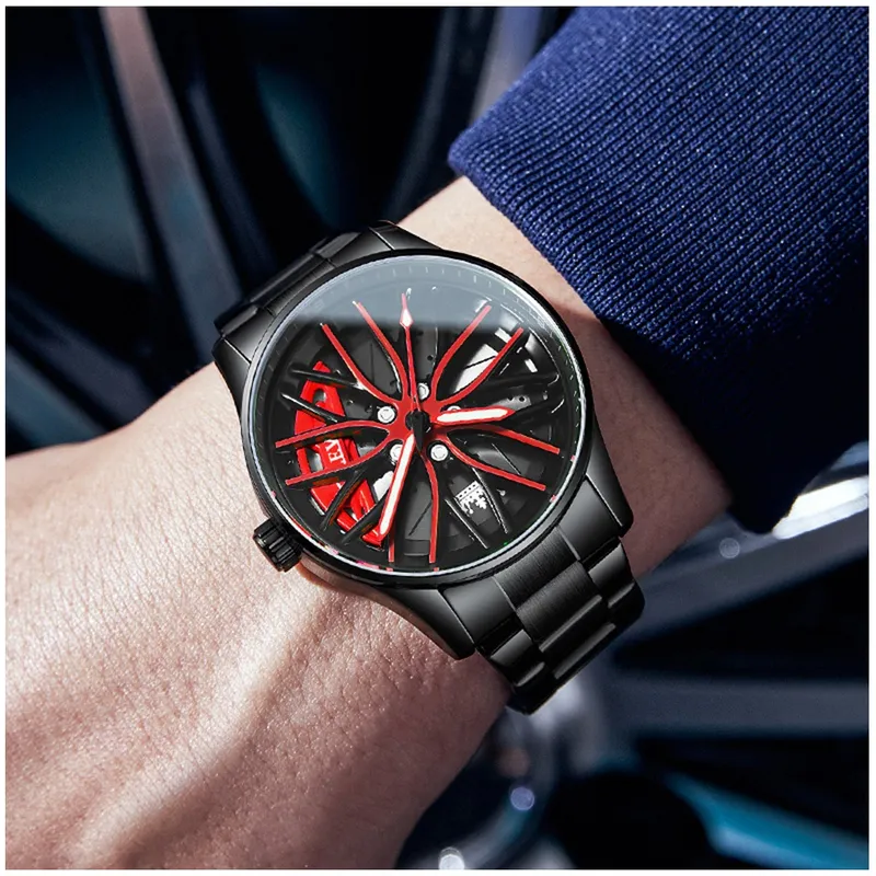 STARTECHOFFICE - Reloj de Cuarzo con Esfera 3D Rotatoria  Estilo Deportivo de Lujo
