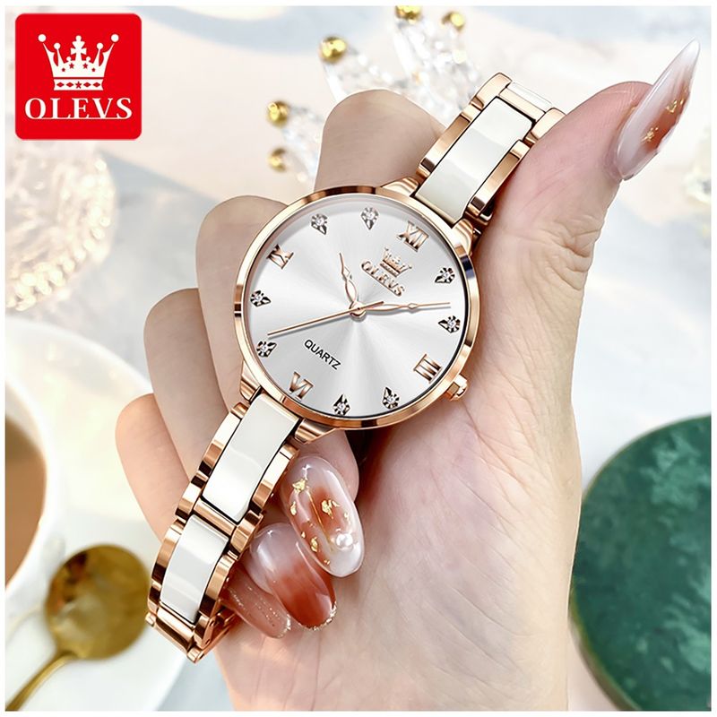 STARTECHOFFICE - Reloj de Mujer de Lujo con Movimiento de Cuarzo Correa de Cerámica