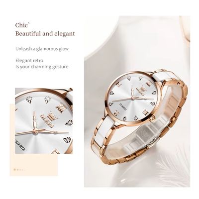 Imagen 2 del producto Reloj de Mujer Elegante de Cuarzo Correa de Cerámica Acero Inoxidable