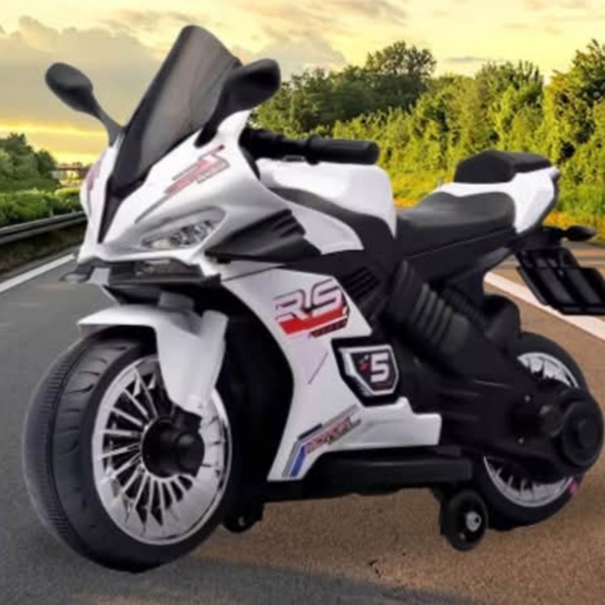 GENERICO - Moto Eléctrica Para Niños A Batería Recargable R5 Blanca